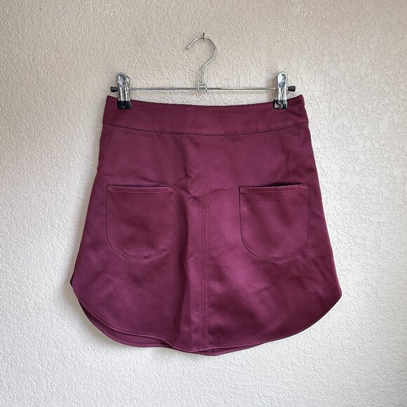 NWT H&M Burgundy Satin Pocket Skirt - Picture 4 of 16
